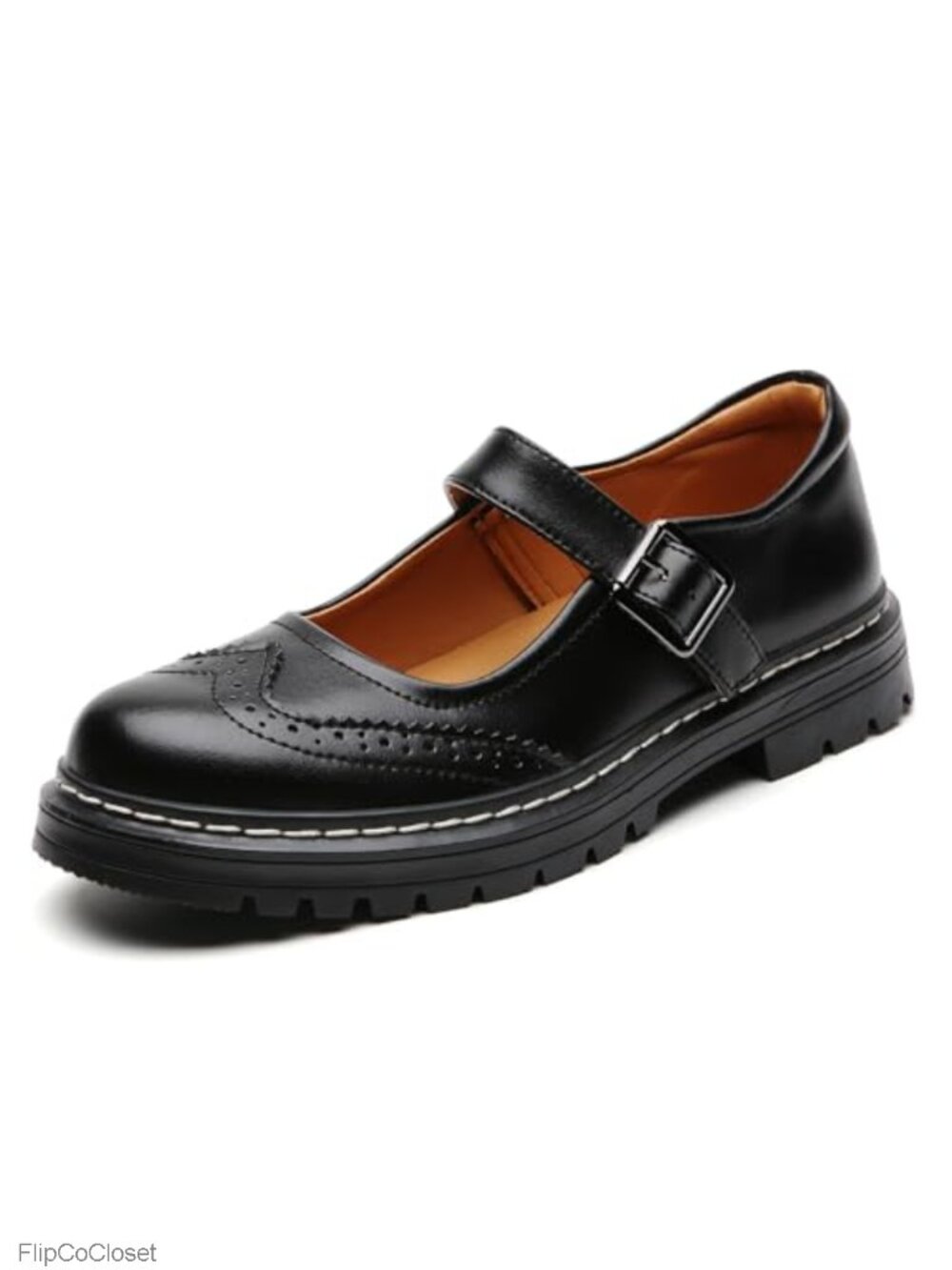 Mary Jane Platform Shoes Faux Leather Non-Slip Casual Dress